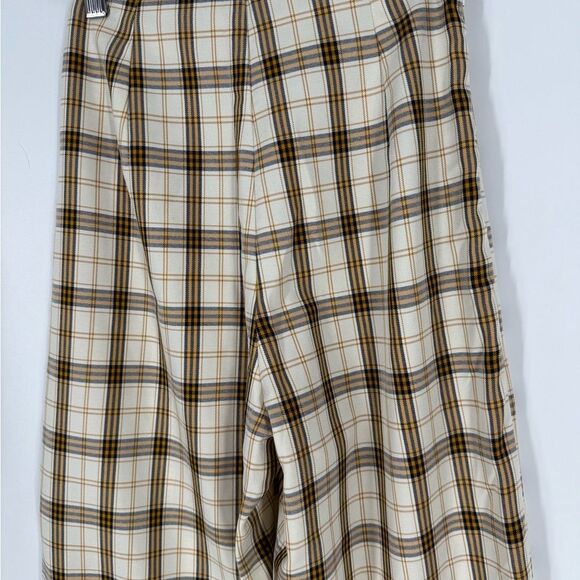 Princess Polly Euros Plaid Wide Leg Pants in Yellow Check | Size 0 - Picture 9 of 9